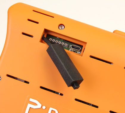 Image of various input ports for wiring on the Patmark-mini unit