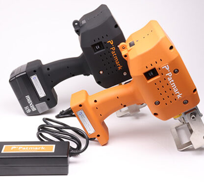 Image of two Patmark-plus units from the Patmark series, one in orange with adapter and one in black