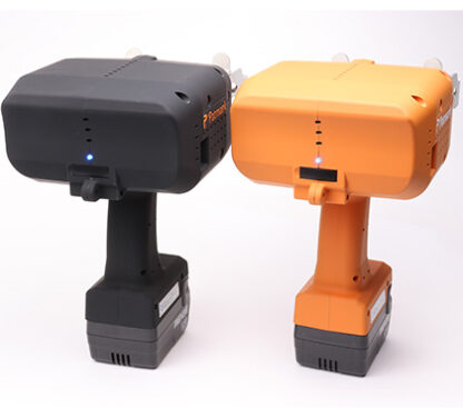 Image of the back of two Patmark-plus units from the Patmark series, one in orange and one in black