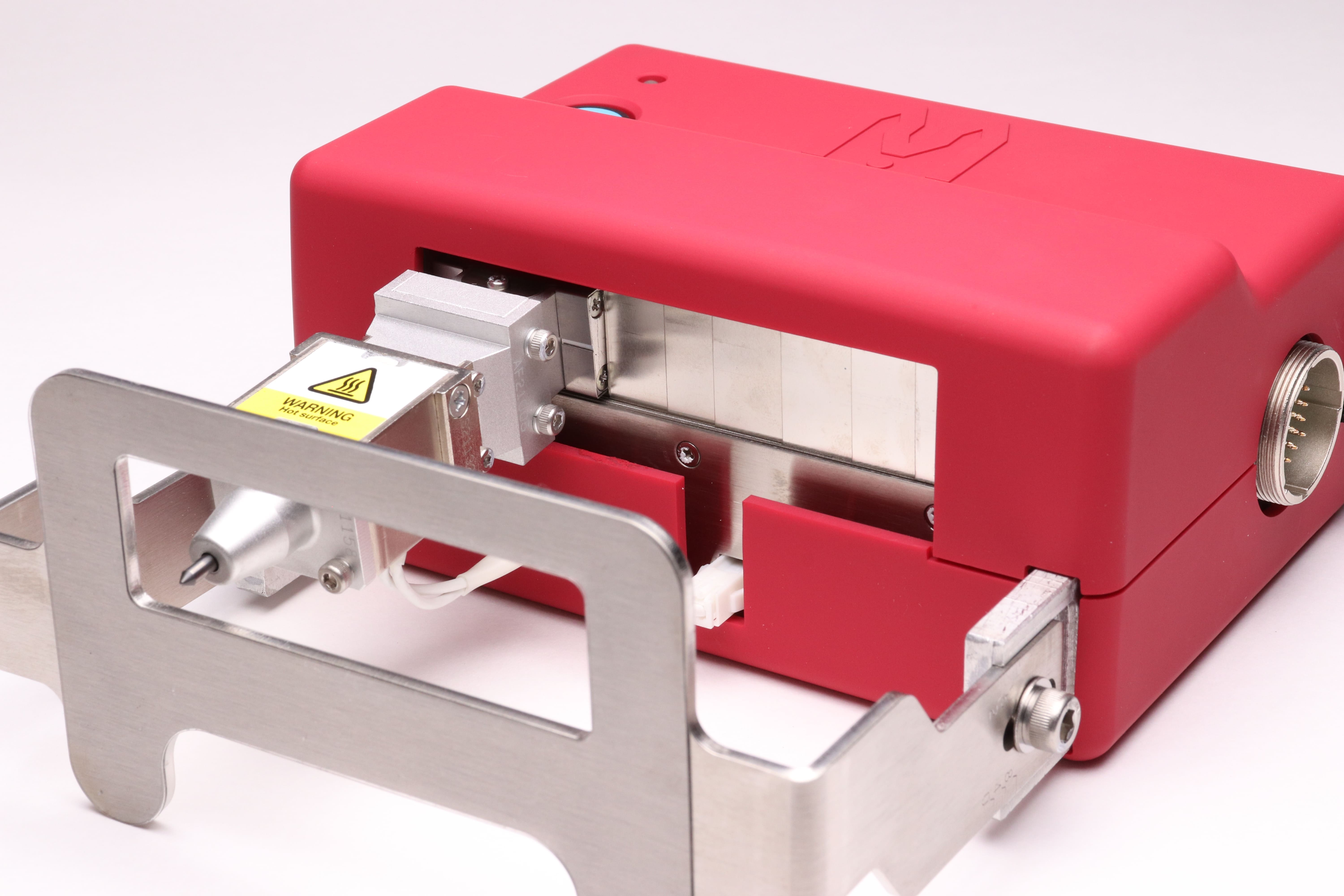 Image of MarkinBOX Series MB8020S (red) placed horizontally.