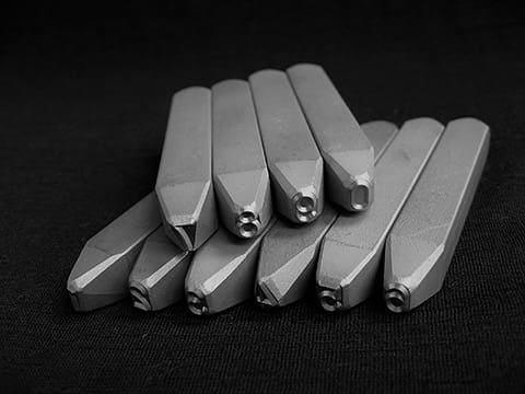 An image of steel stamps.