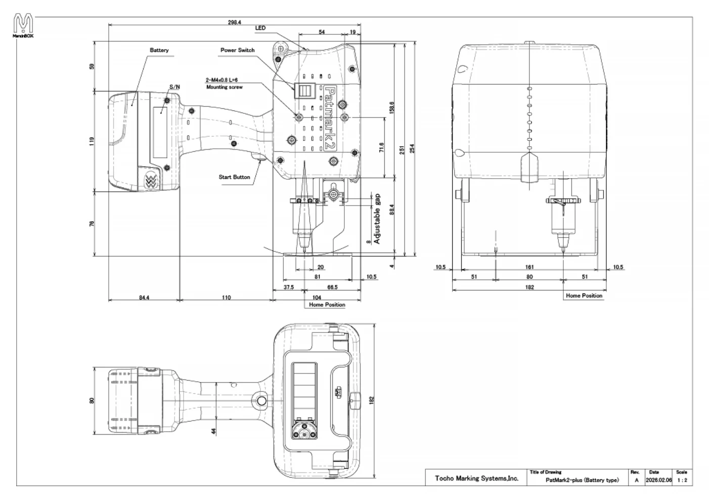 Patmark PatMark2-plus (Battery type) Drawing